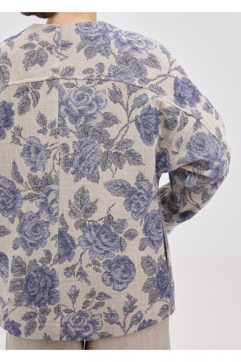 Жакеты Полинушка 709лх синие розочки