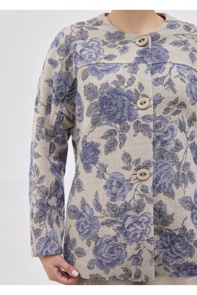 Жакеты Полинушка 709лх синие розочки