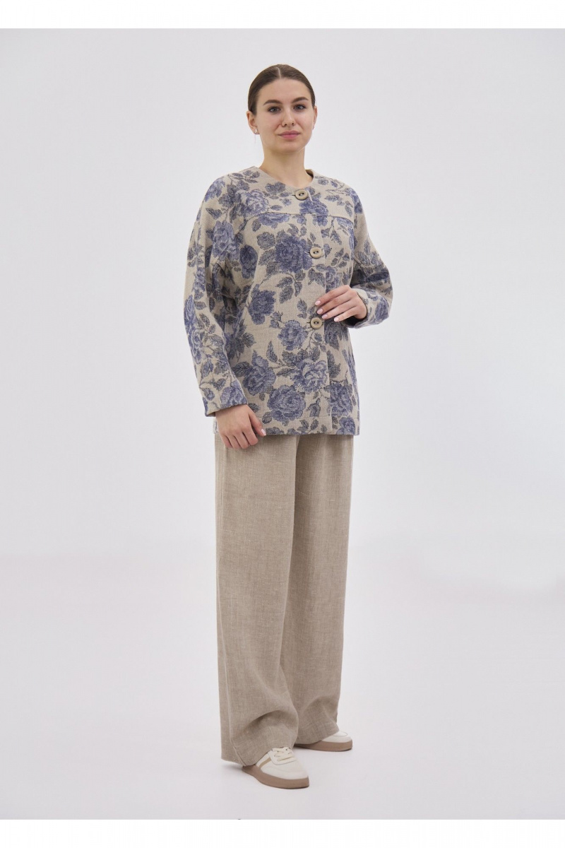 Жакеты Полинушка 709лх синие розочки