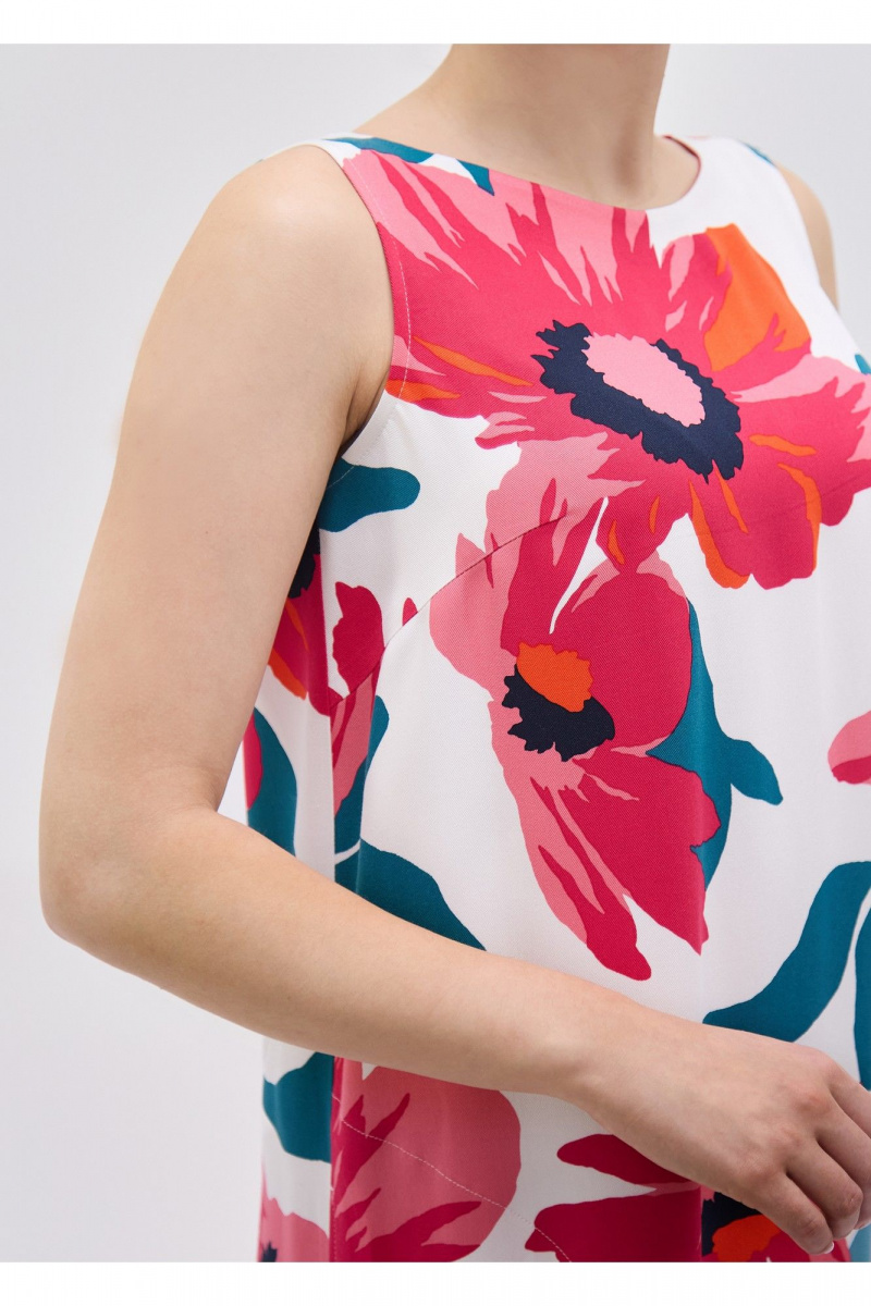 Платья Полинушка 416 принт_крупные_цветы