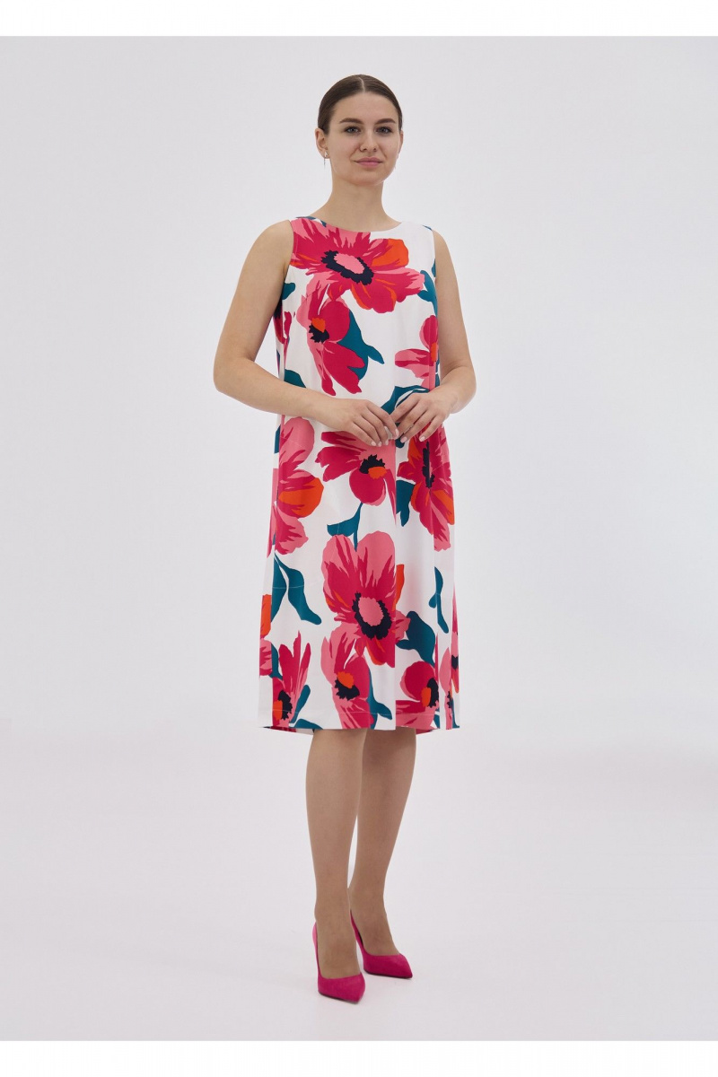 Платья Полинушка 416 принт_крупные_цветы
