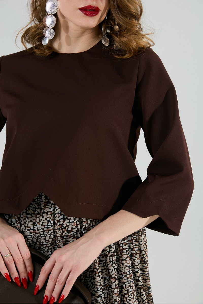 Платья NikVa 740-20 шоколад_шоколадная абстракция