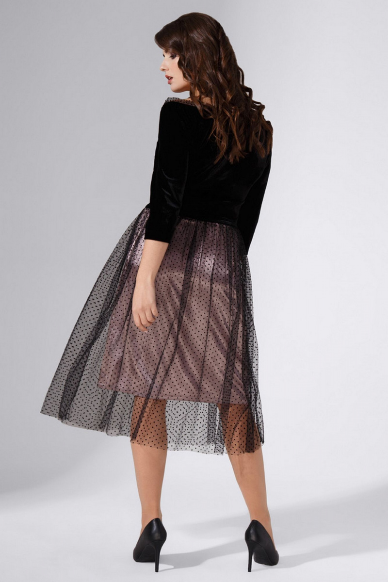 Платья Avanti 752 черно-розовый_металик