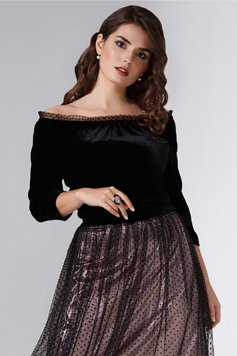 Платья Avanti 752 черно-розовый_металик