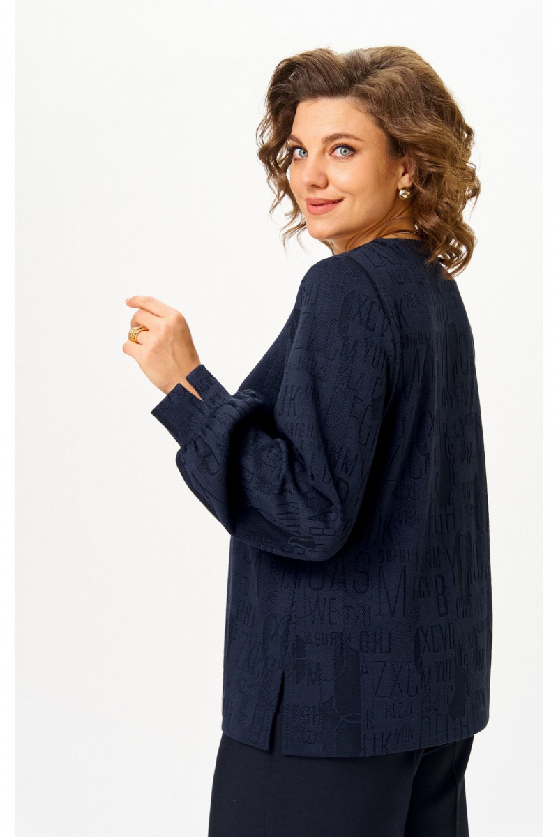 Блузы БелЭльСтиль 879-3_29_22 синий принт