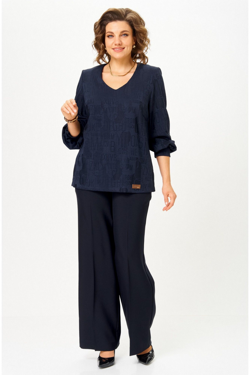Блузы БелЭльСтиль 879-3_29_22 синий принт