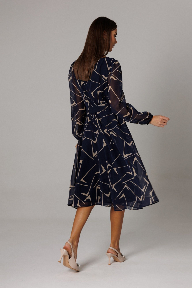 Платья Ларс Стиль 1161 сине-бежевый