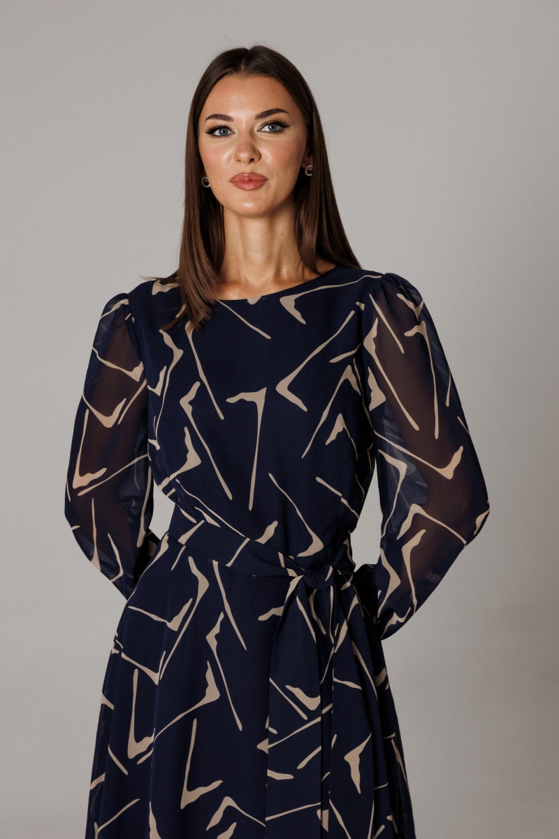 Платья Ларс Стиль 1161 сине-бежевый