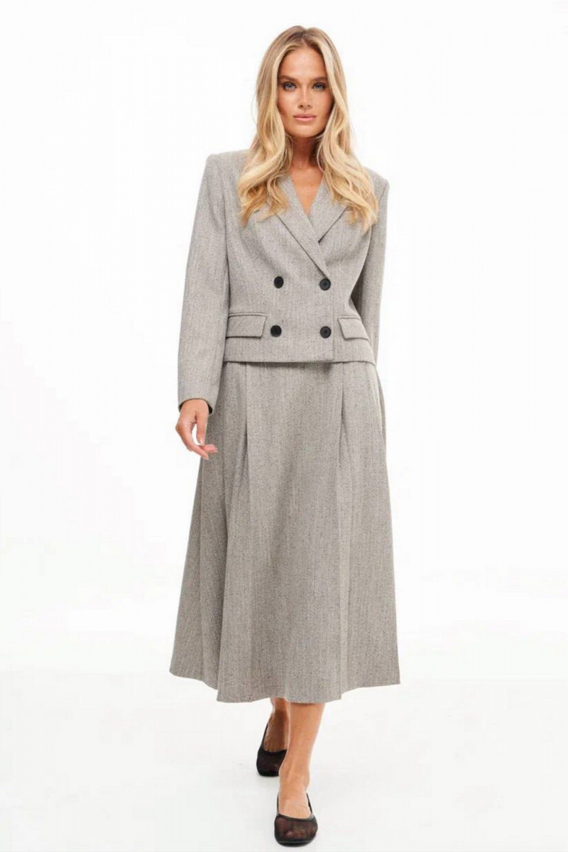 Юбочный костюм Prestige 5536 бежевый меланж