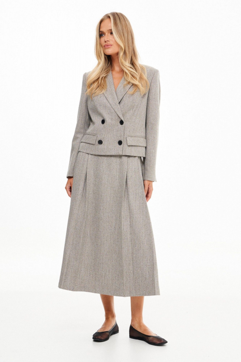 Юбочный костюм Prestige 5536 бежевый меланж