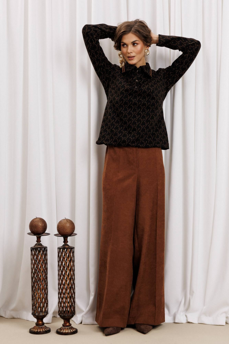 Брючный комплект Gizart 5436 черный-медь, коричневый