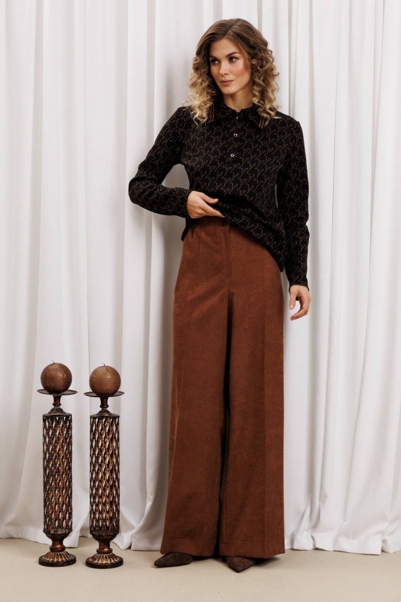 Брючный комплект Gizart 5436 черный-медь, коричневый