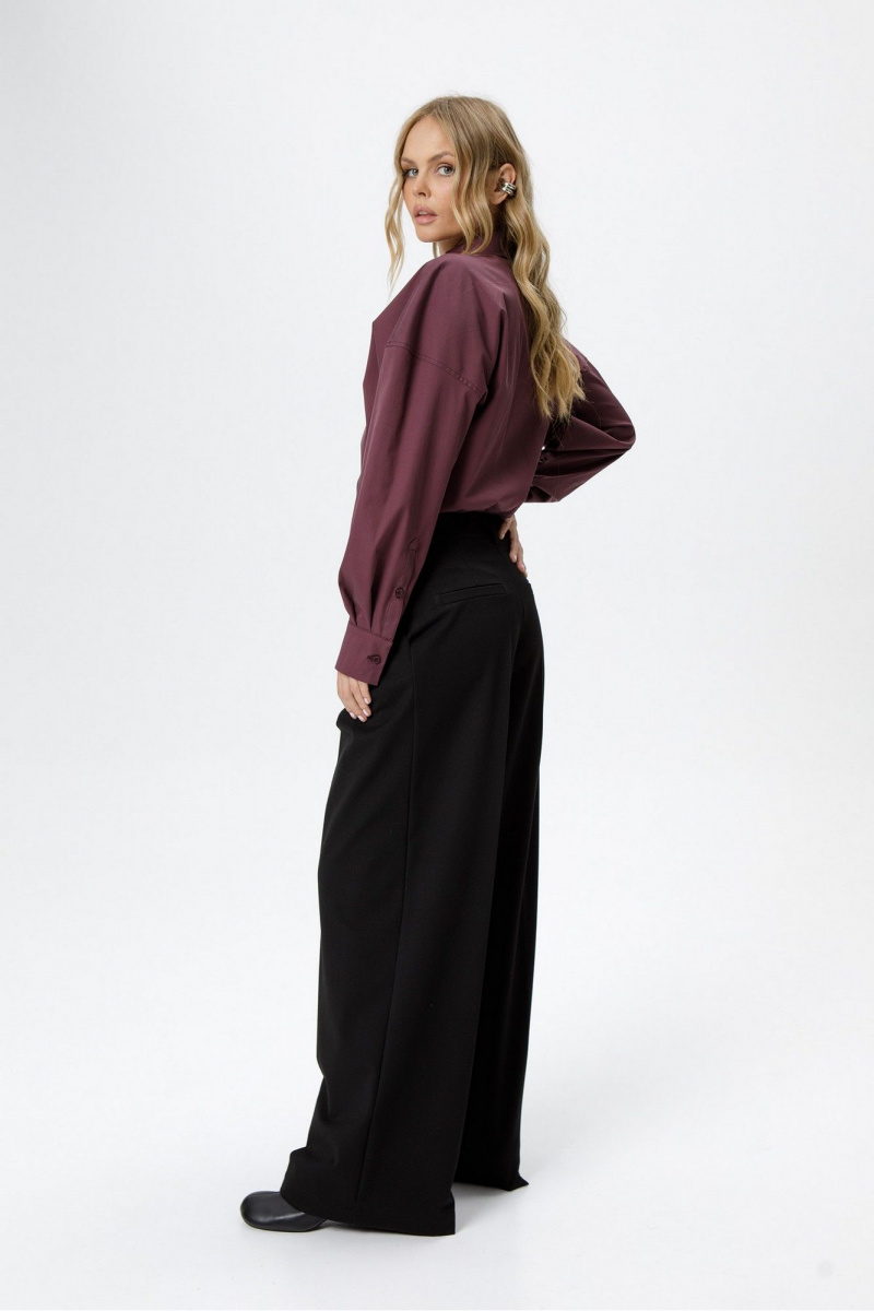 Брючный комплект PiRS 6478 марсала+черный