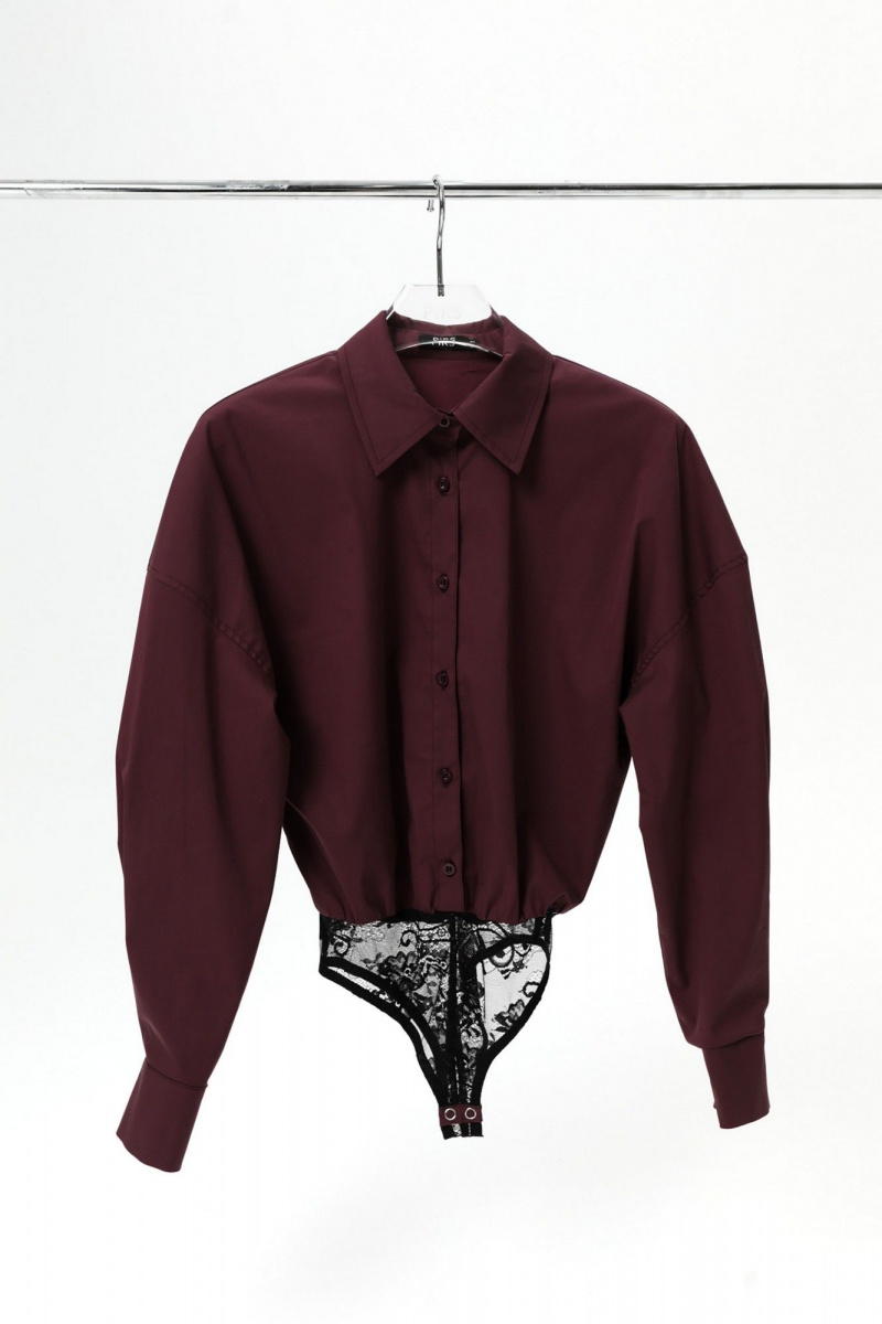 Брючный комплект PiRS 6478 марсала+черный