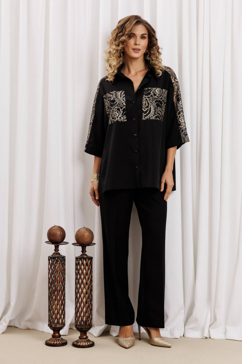 Брючный комплект Gizart 5440 черный, золото