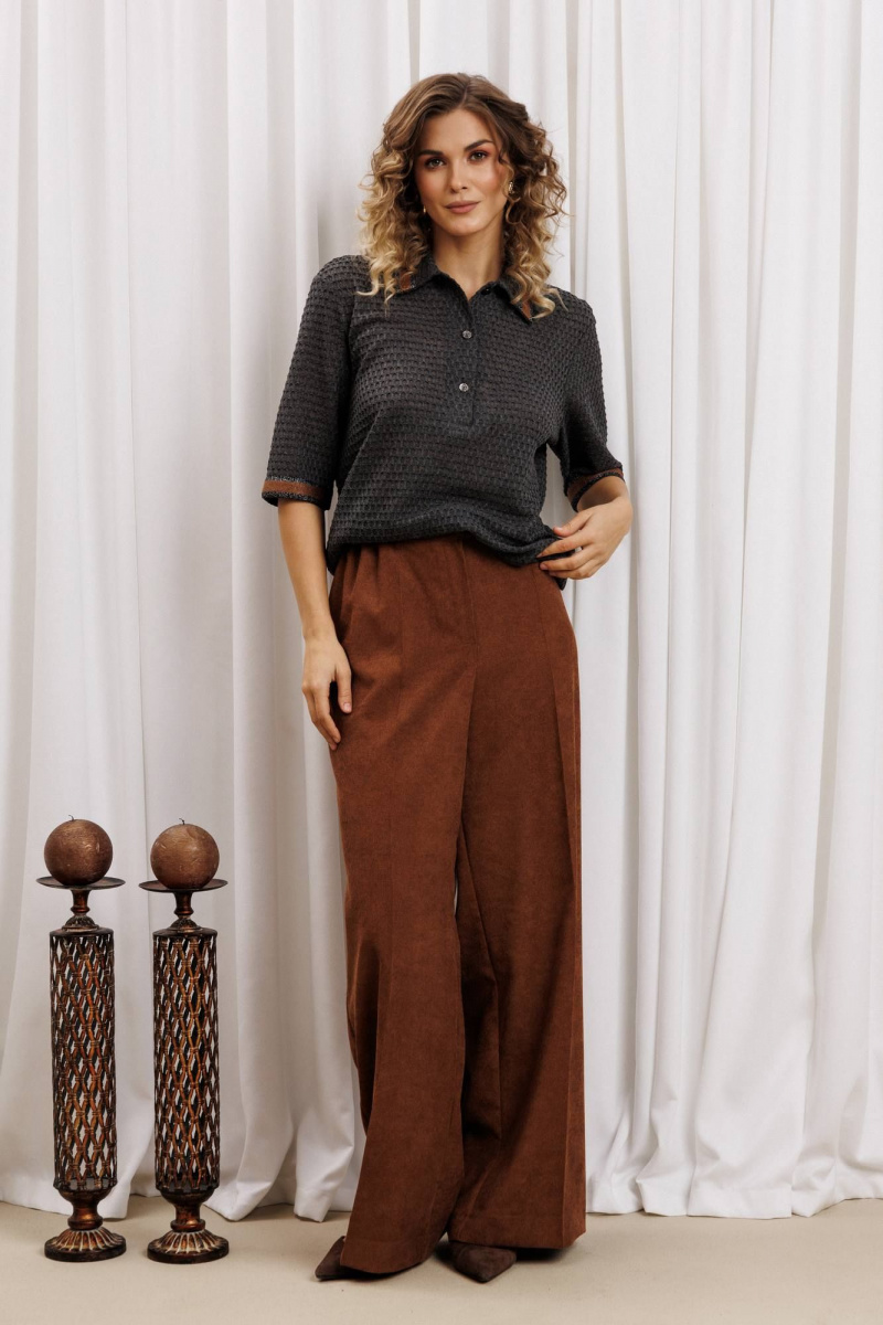 Брючный комплект Gizart 5441 серый, коричневый