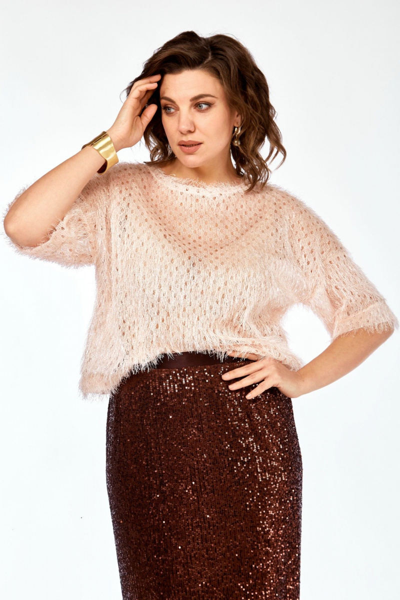 Юбочный комплект Ольга Стиль Л-413 персик-бронза