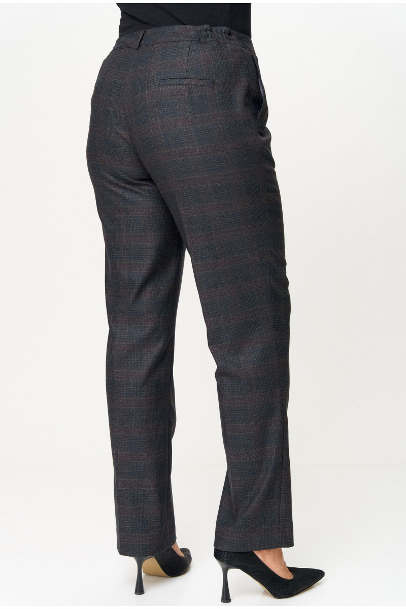 Брючный костюм БелЭльСтиль 412-3_14_22+609-3_23_22 серо-коричневая клетка