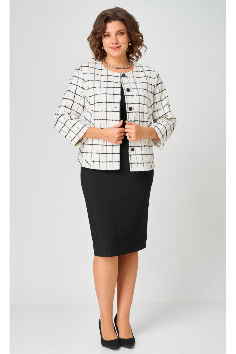 Жакеты БелЭльСтиль 861-2_59_22 бело-черный