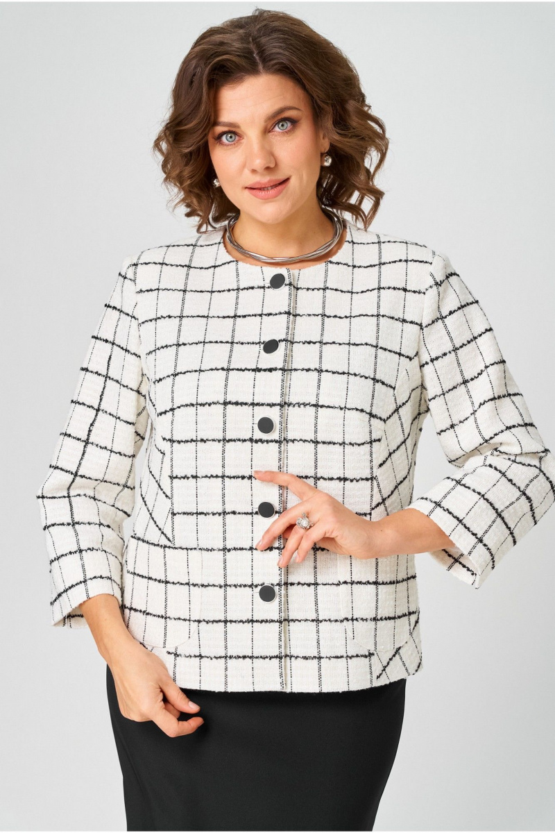 Жакеты БелЭльСтиль 861-2_59_22 бело-черный