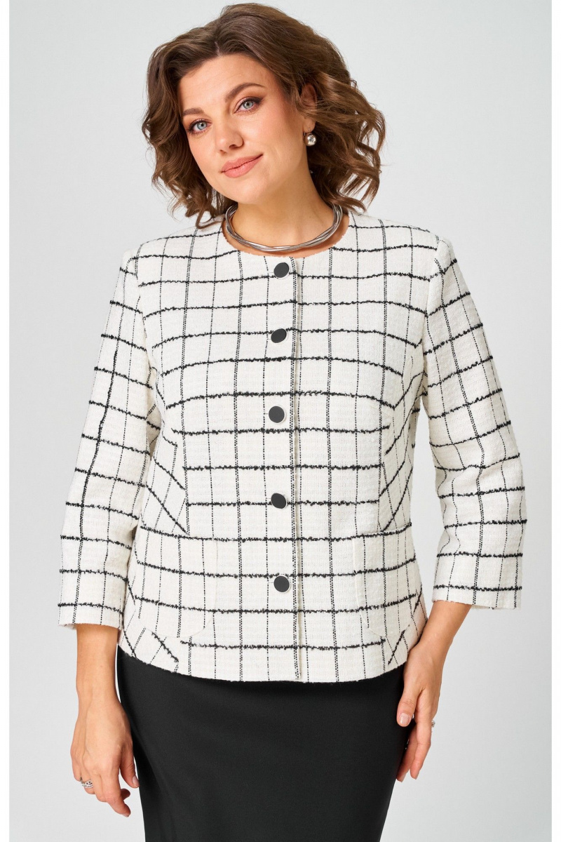 Юбочный костюм БелЭльСтиль 861-2_59_22+557-2_58_22 бело-черный