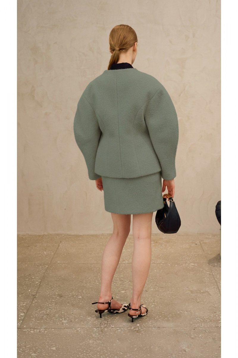 Женский комплект с полупальто Lokka 1718С хаки