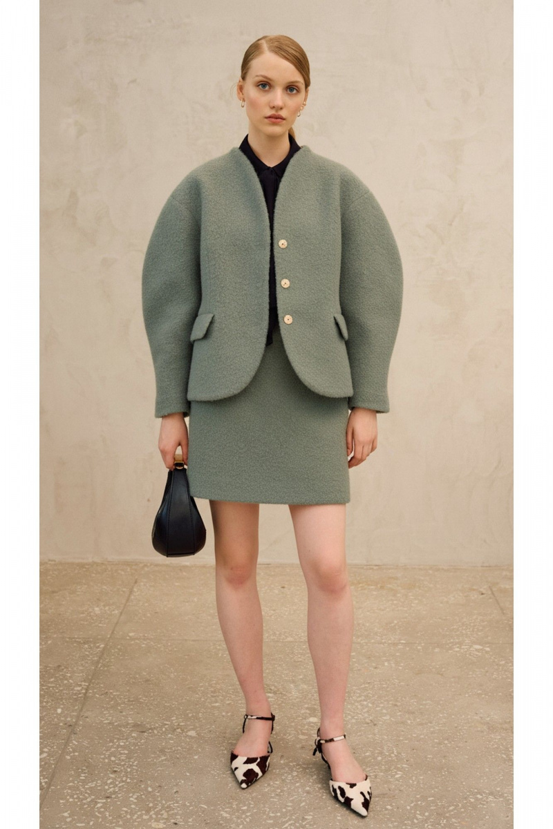 Женский комплект с полупальто Lokka 1718С хаки