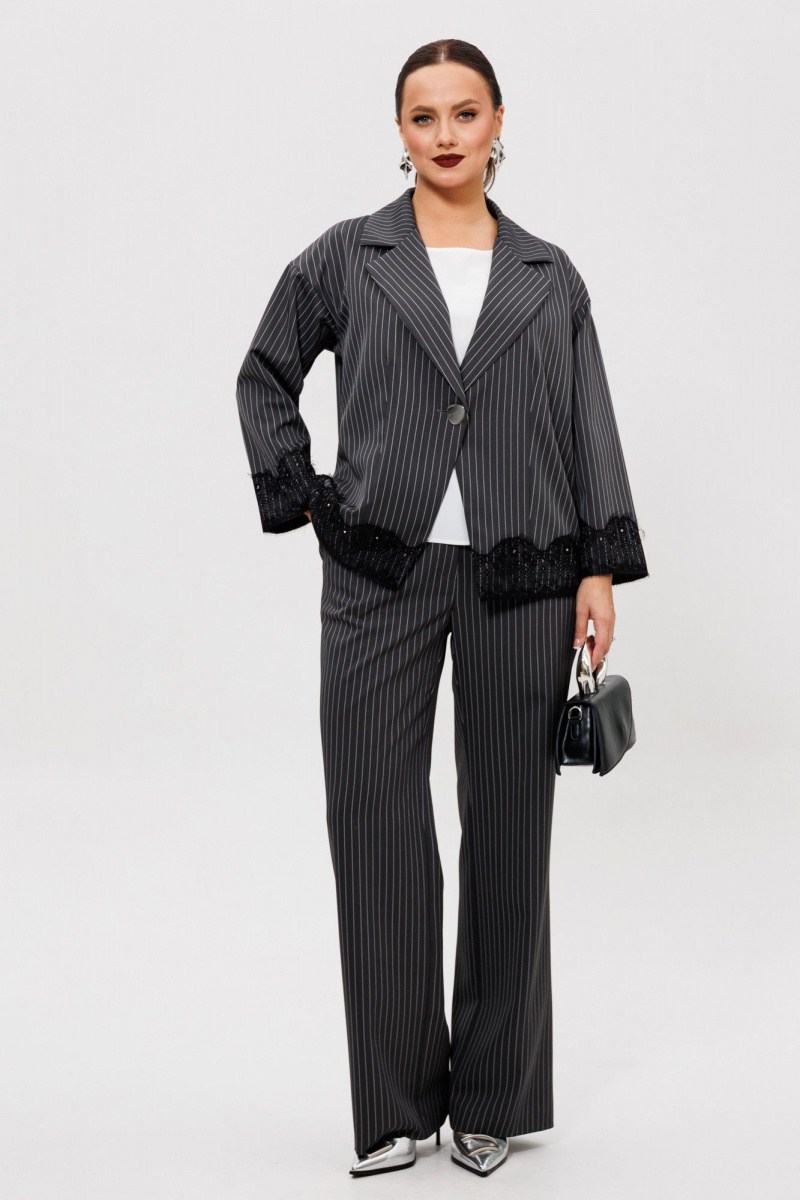 Брючный костюм Mubliz 306 графит_полоска