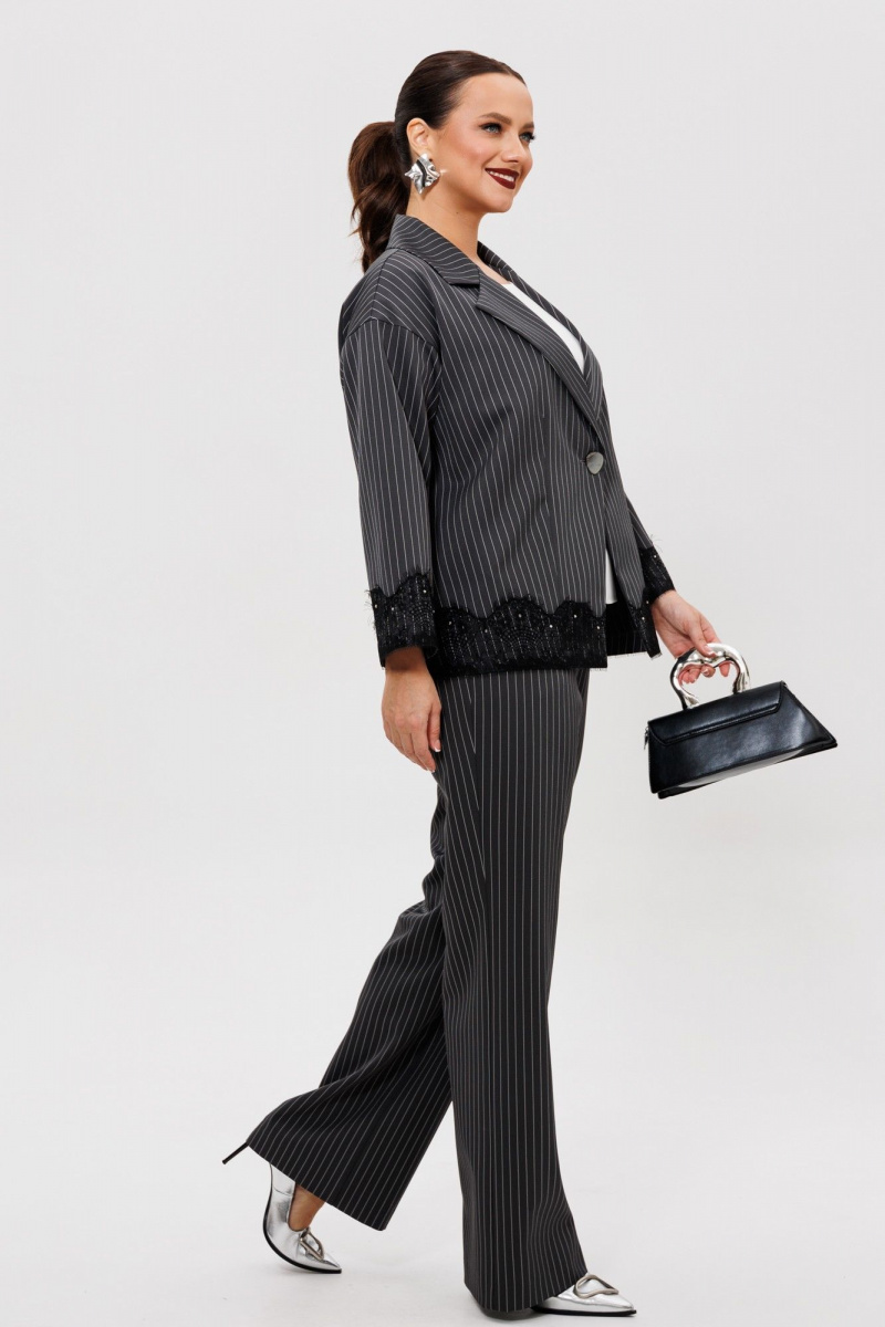 Брючный костюм Mubliz 306 графит_полоска
