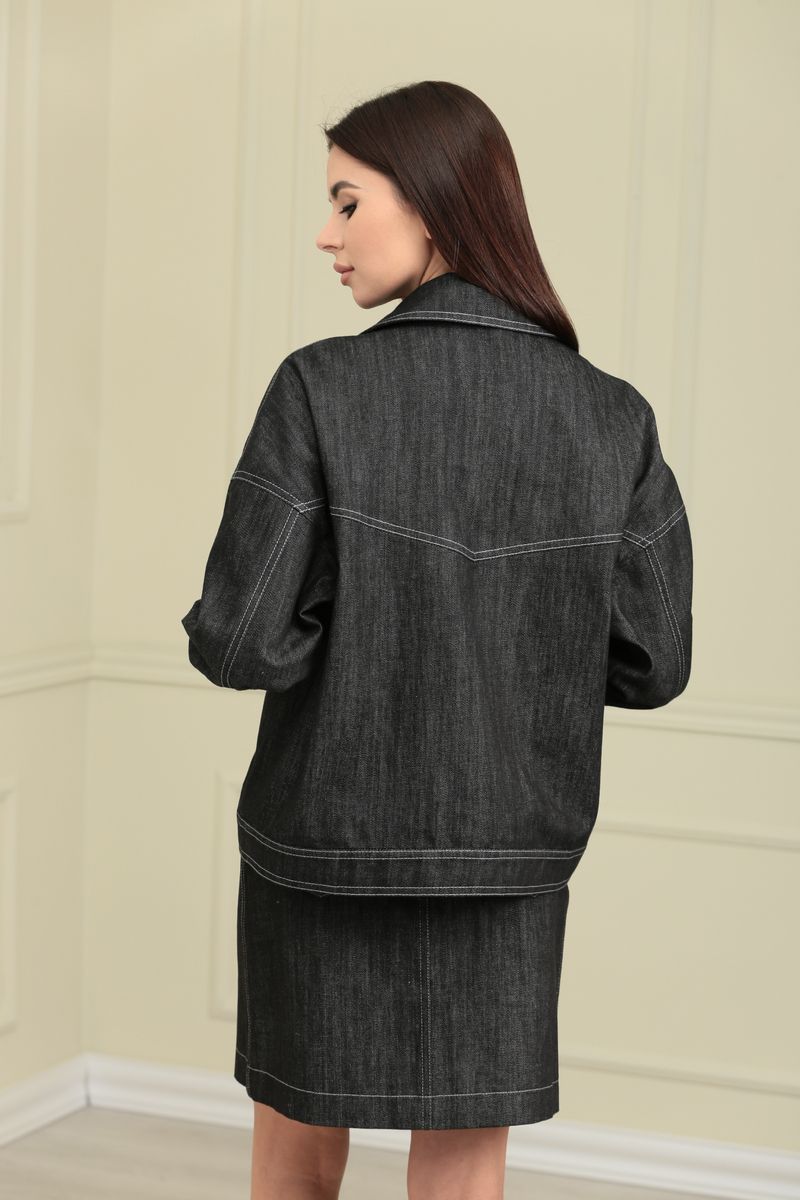 Женская куртка ETI Е102 черный_джинс