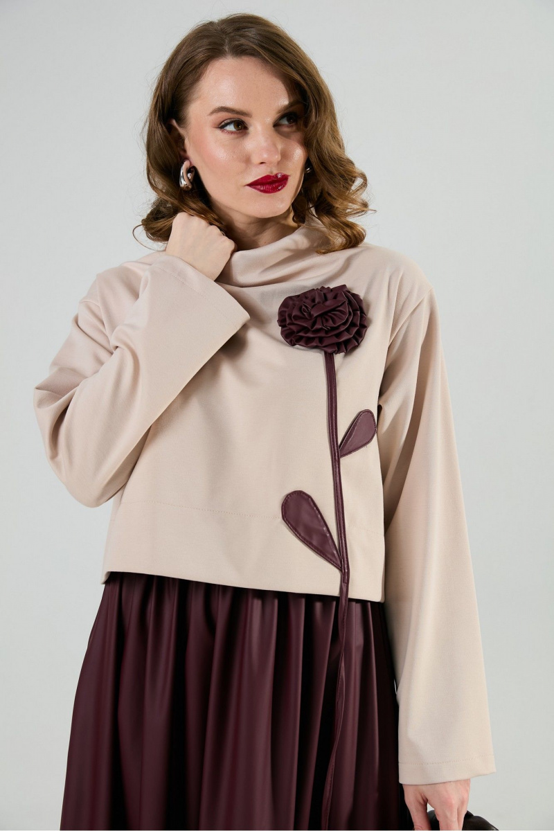 Платья NikVa 924-10 капучино и бургунди