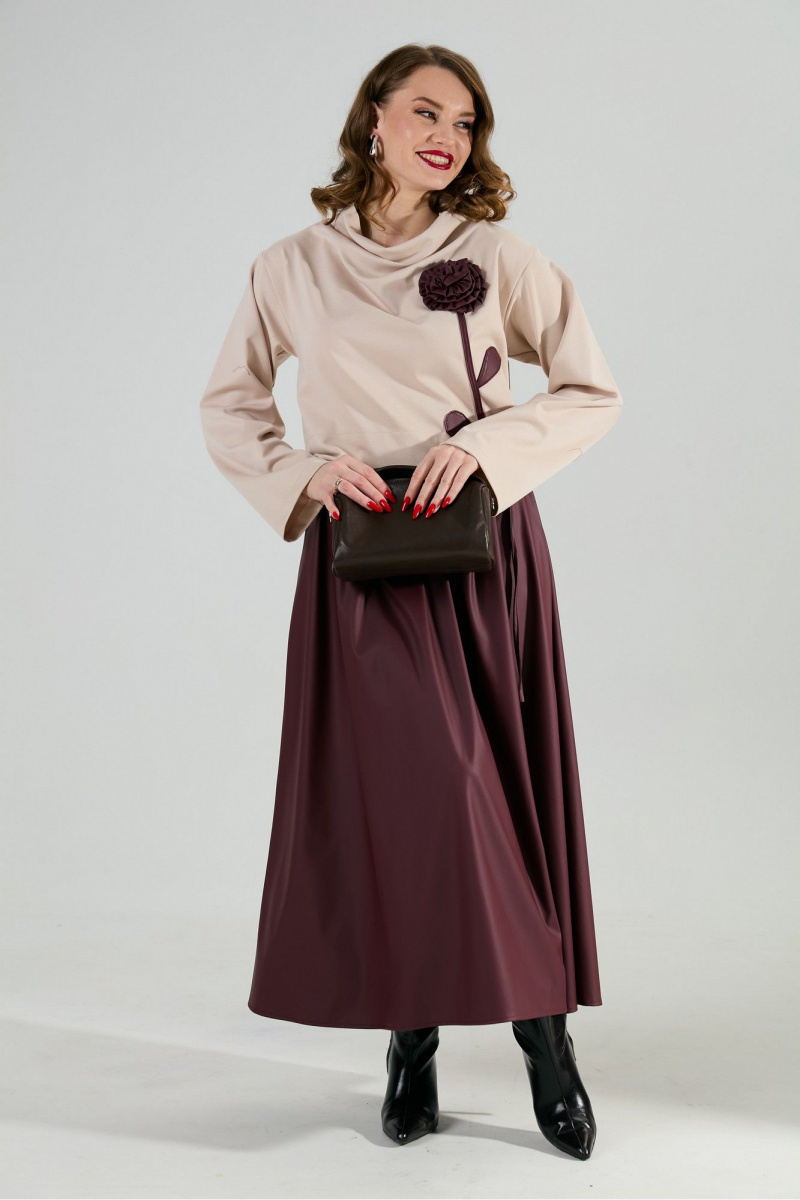 Платья NikVa 924-10 капучино и бургунди