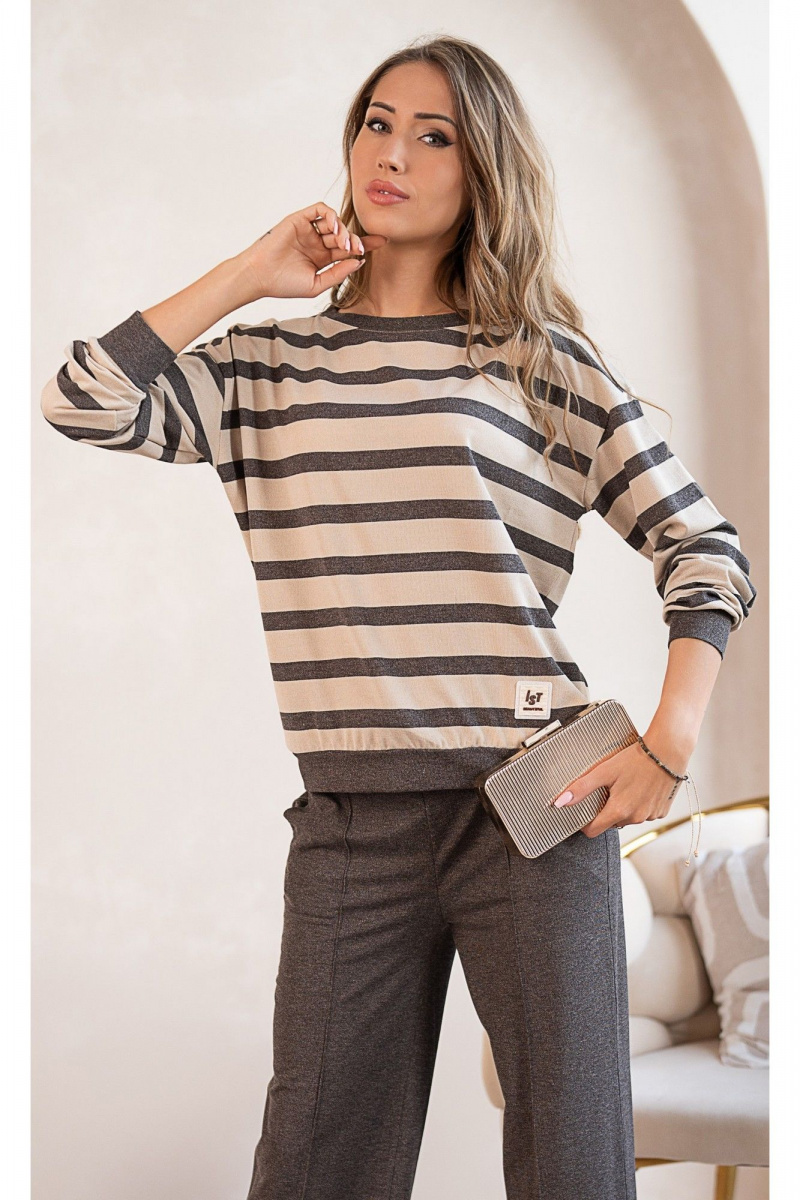 Джемперы Nika.PL 0304703 полоска_бежевый