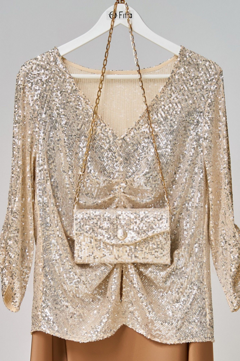Комплект с блузой Fita 20781 золотисто-бежевый