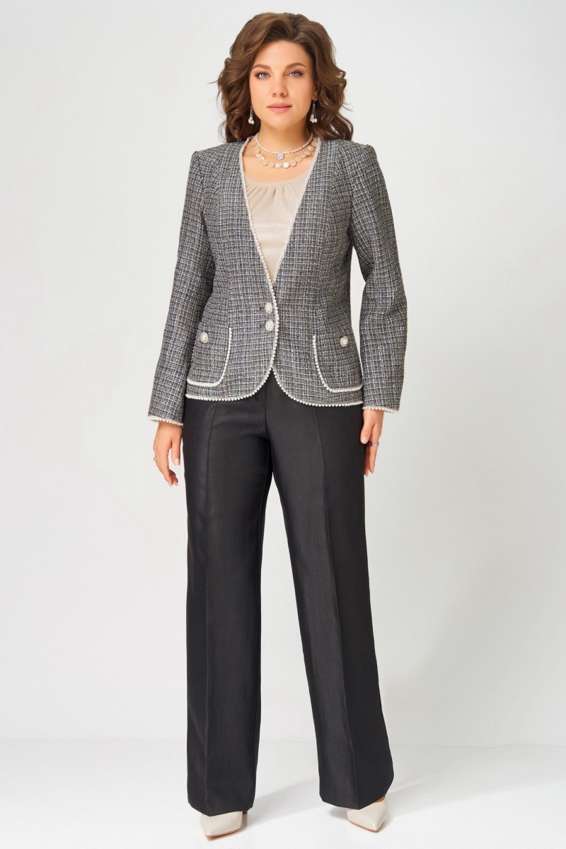 Брючный костюм Fita 4122 черно-бежевый