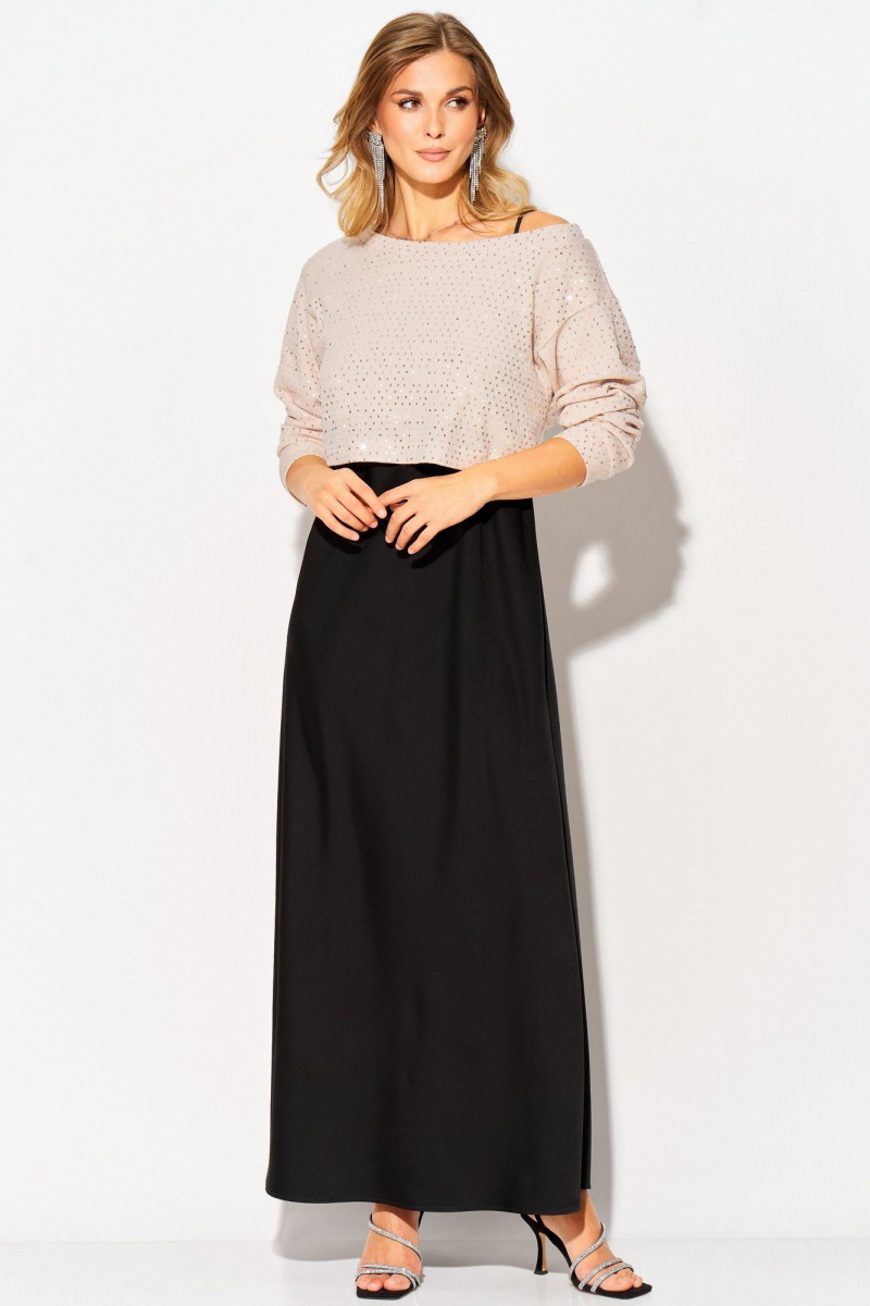 Плательный комплект Laikony L-504 пудра+черный