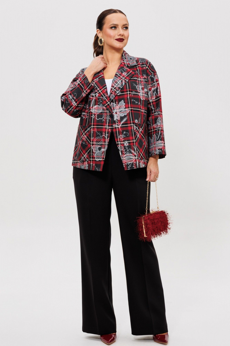 Брючный костюм Mubliz 308 клетка-черный