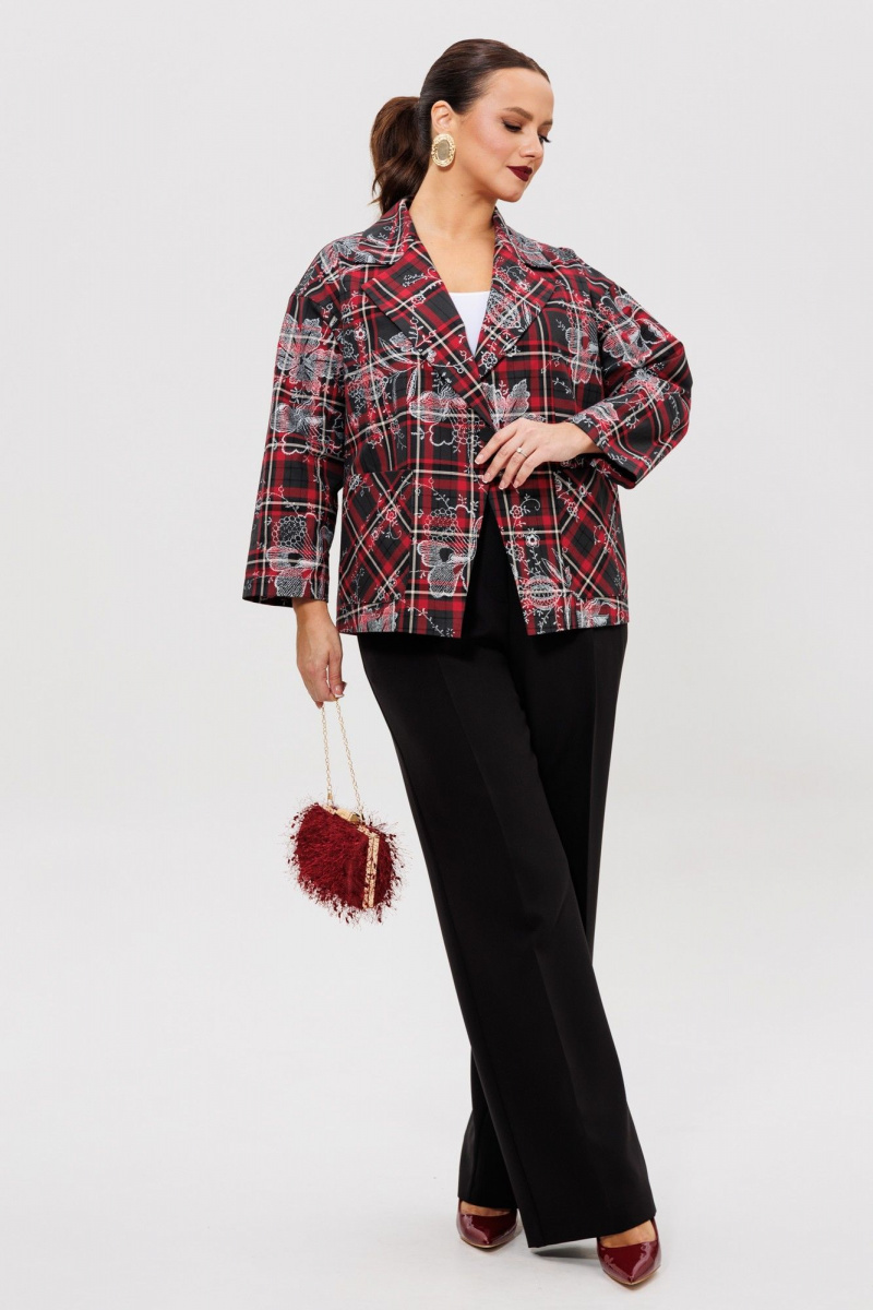 Брючный костюм Mubliz 308 клетка-черный