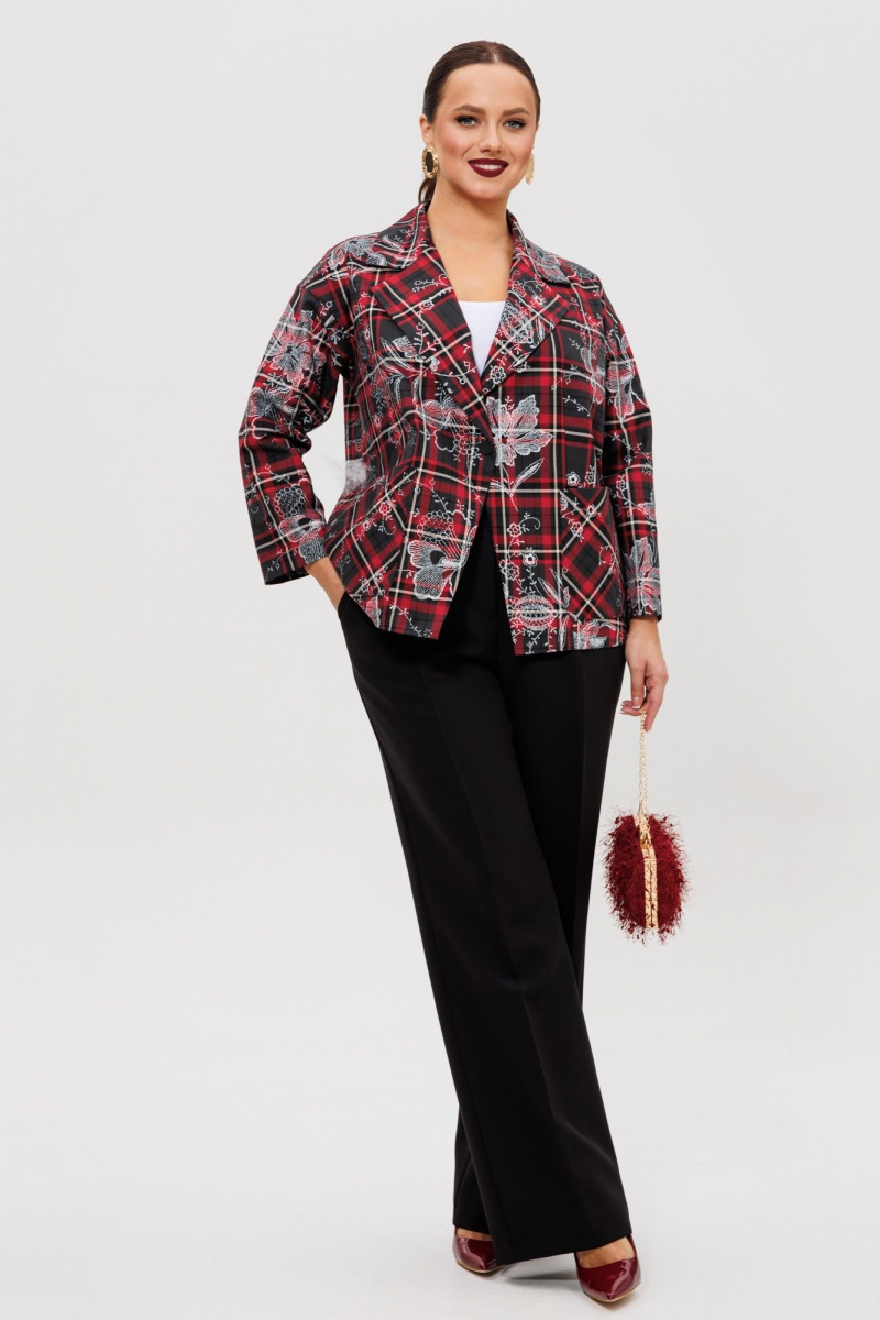 Брючный костюм Mubliz 308 клетка-черный