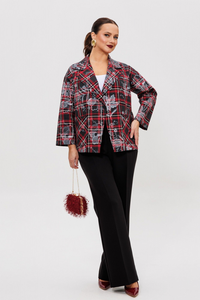 Брючный костюм Mubliz 308 клетка-черный