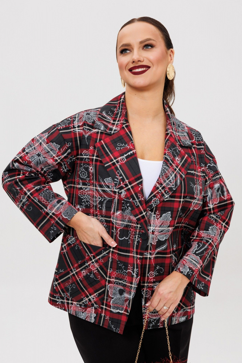 Брючный костюм Mubliz 308 клетка-черный