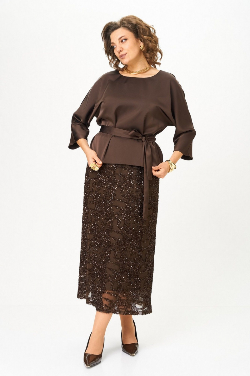 Юбочный комплект Koketka i K 1334 коричневый