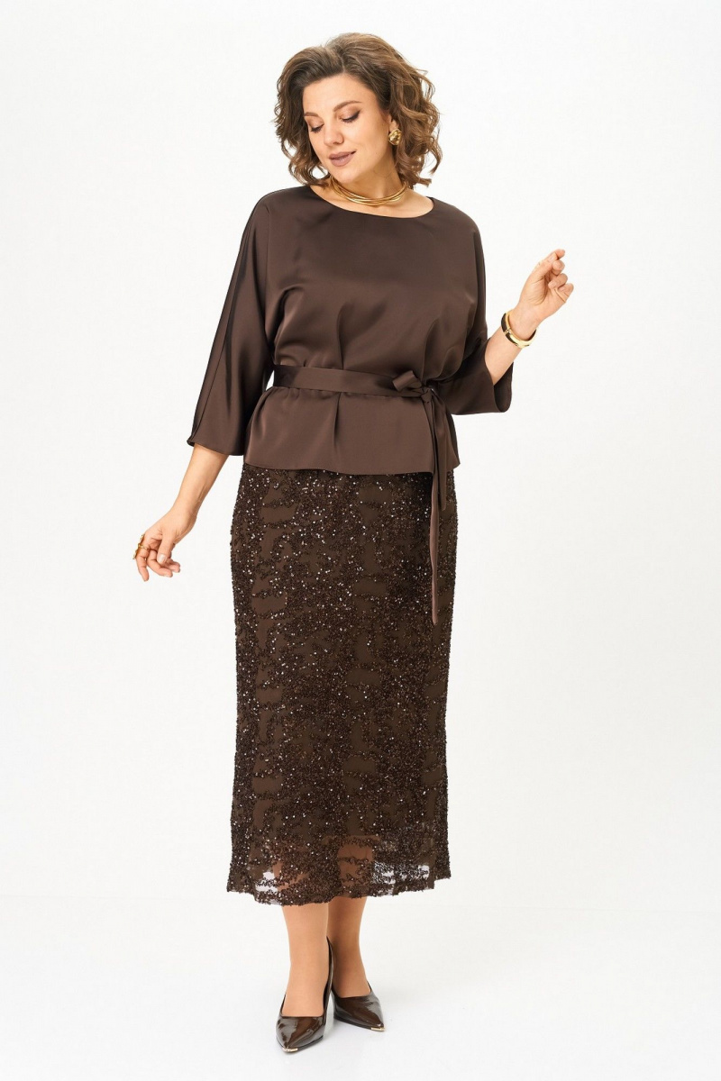 Юбочный комплект Koketka i K 1334 коричневый