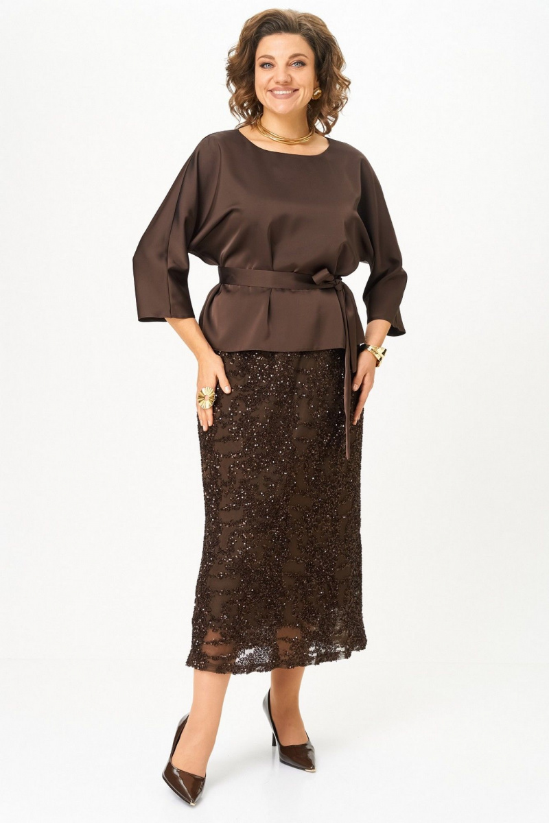 Юбочный комплект Koketka i K 1334 коричневый