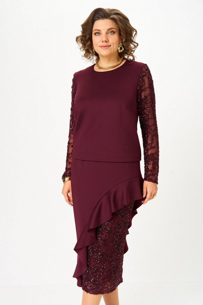 Юбочный комплект Koketka i K 1336 бордовый