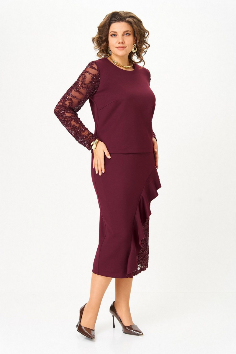 Юбочный комплект Koketka i K 1336 бордовый