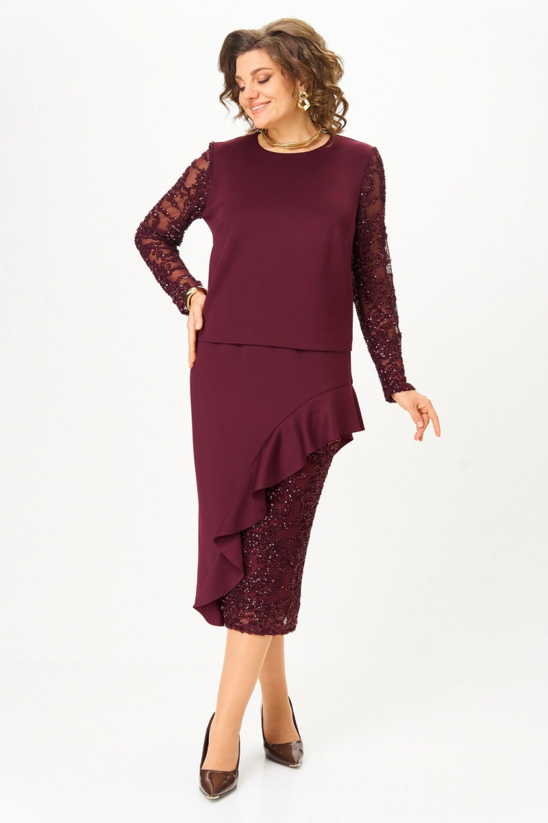 Юбочный комплект Koketka i K 1336 бордовый