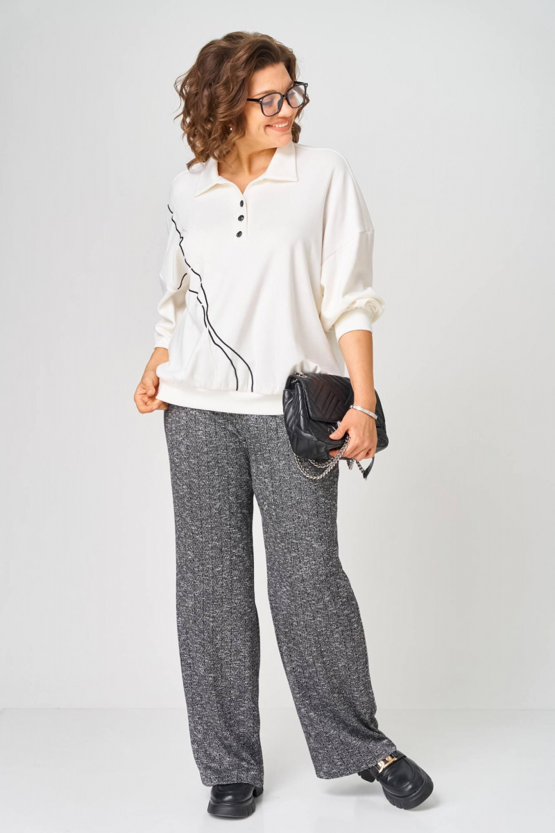 Брючный комплект Karina deLux M-1414 молочно-серый