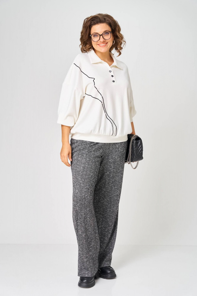 Брючный комплект Karina deLux M-1414 молочно-серый