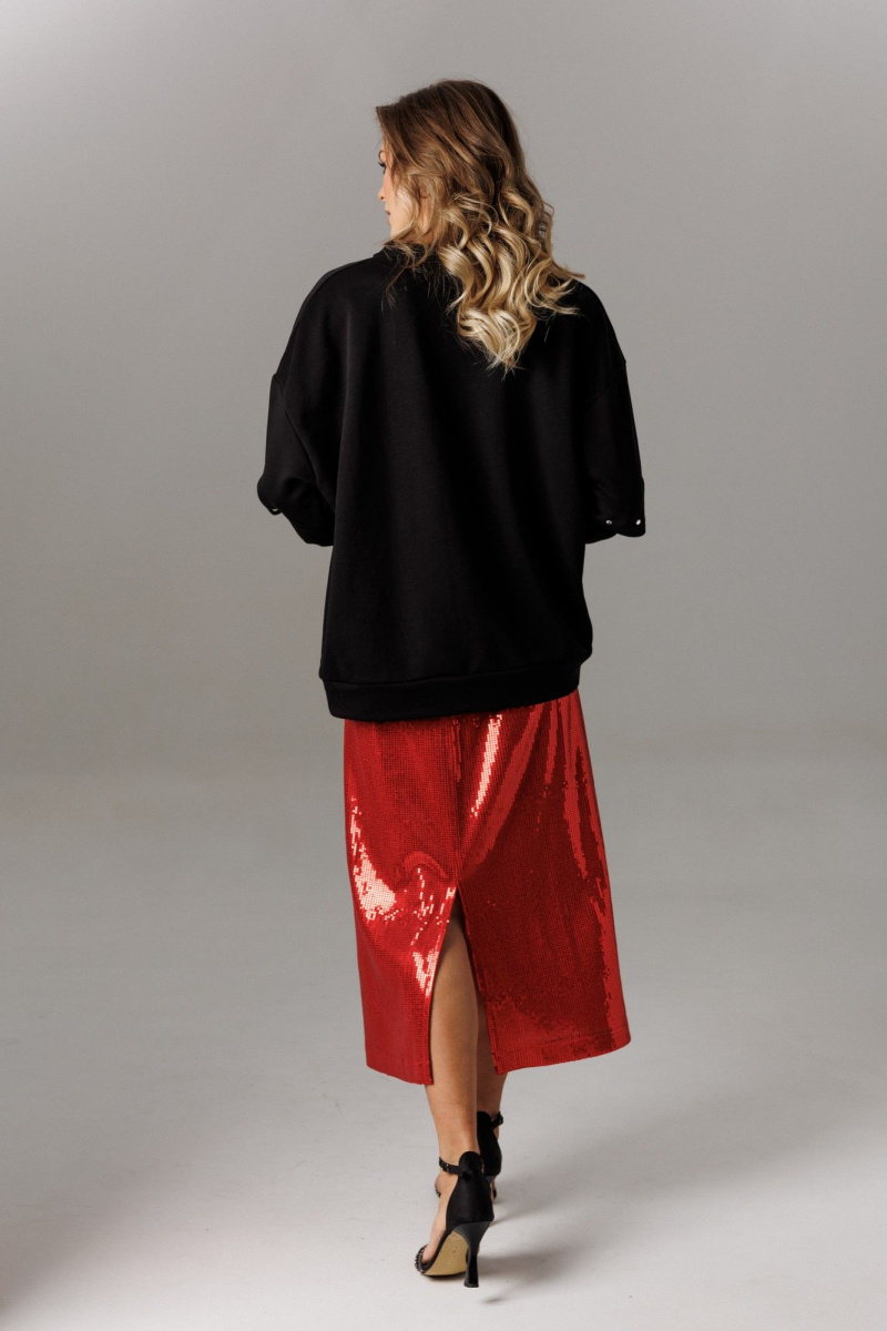 Юбочный комплект Ларс Стиль 1187 черный-красный